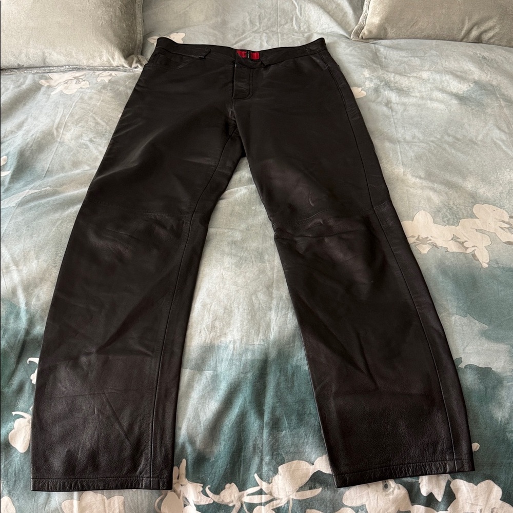 Hugo Boss Black Straight Leather Jeans